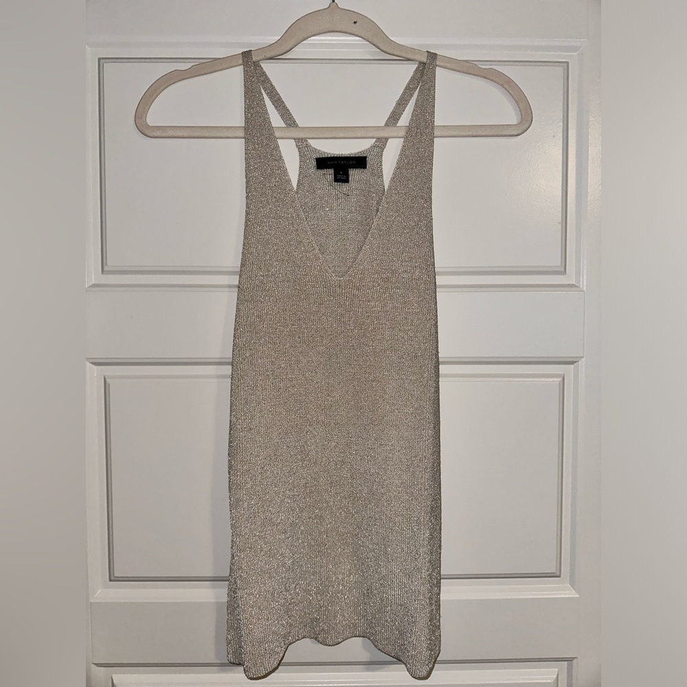 Ann Taylor Gold Glitter Tank Blouse